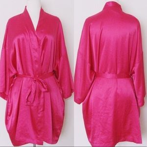 Victoria’s Secret Neon Pink Satin Robe